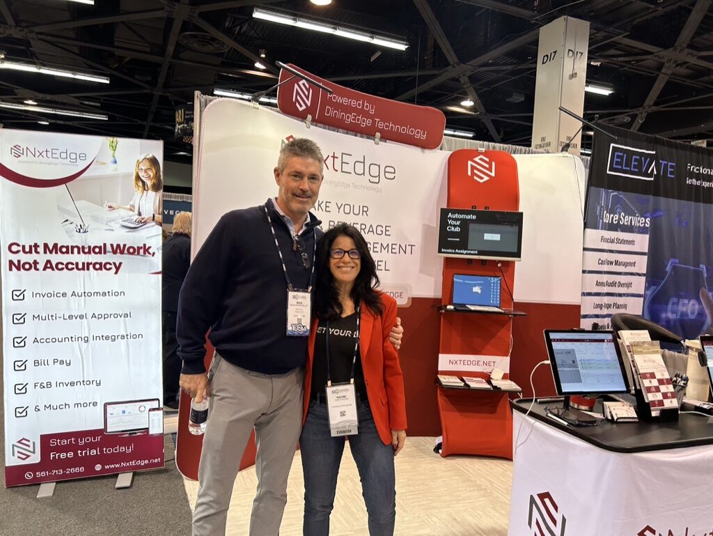 NxtEdge team welcoming club leaders at the CMAA booth