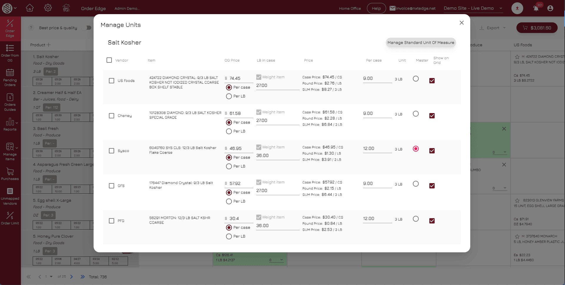 NxtEdge Compare Pack & Size