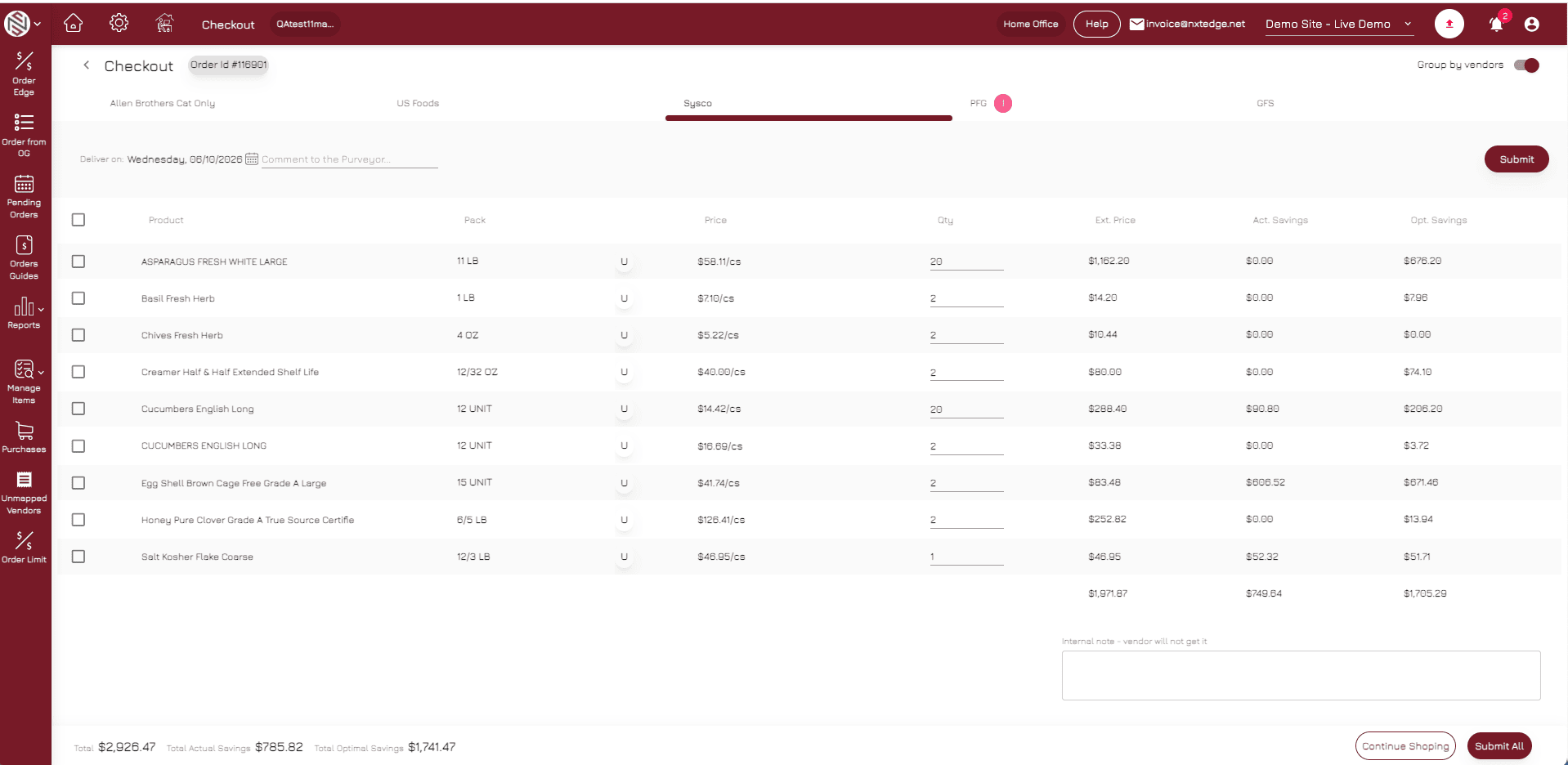 NxtEdge Order From Mobile or Desktop on desktop