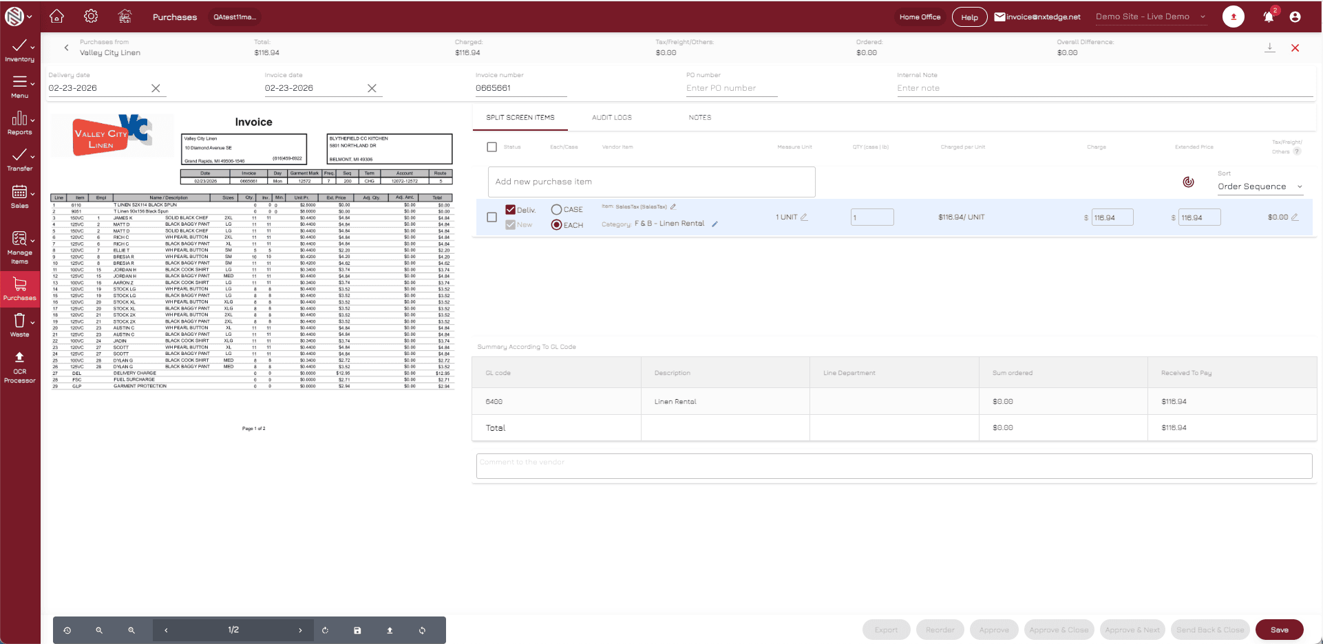 Invoice Total Processing