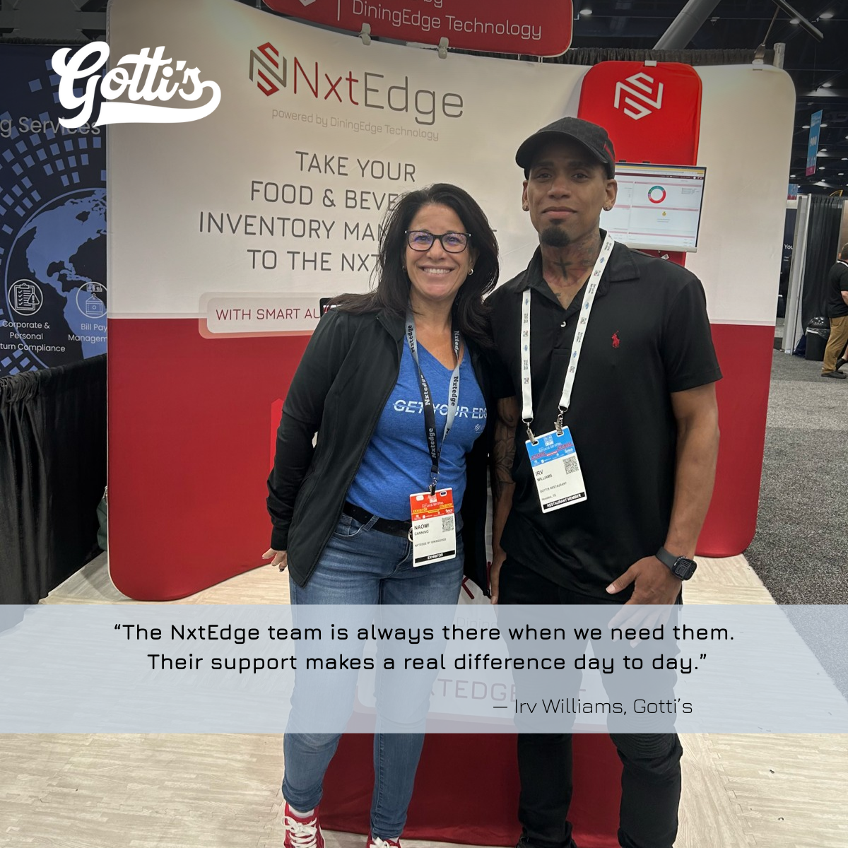 Naomi Canning with Irving - Gottis Owner